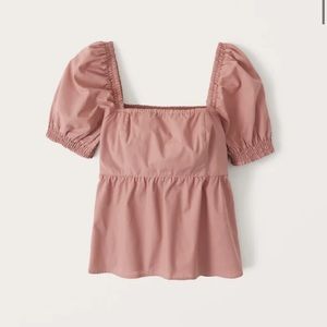 Abercrombie & Fitch Poplin Babydoll Blouse